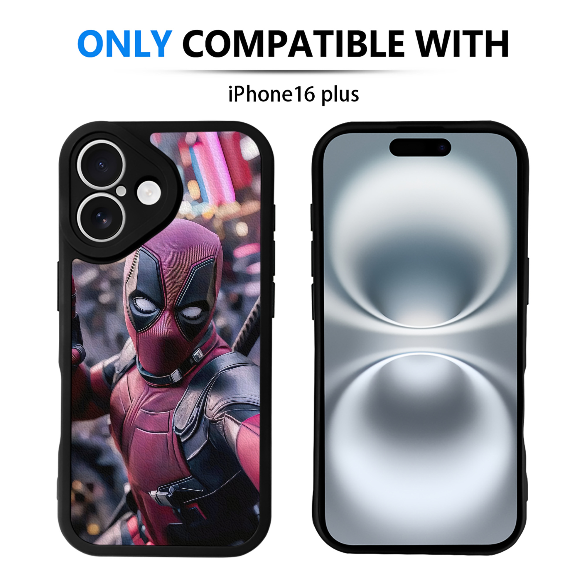 （画像用） Deadpool デッドプール 【iPhone 16シリーズ対応】シリコンスマホケース（レザー調） 材質：シリコン